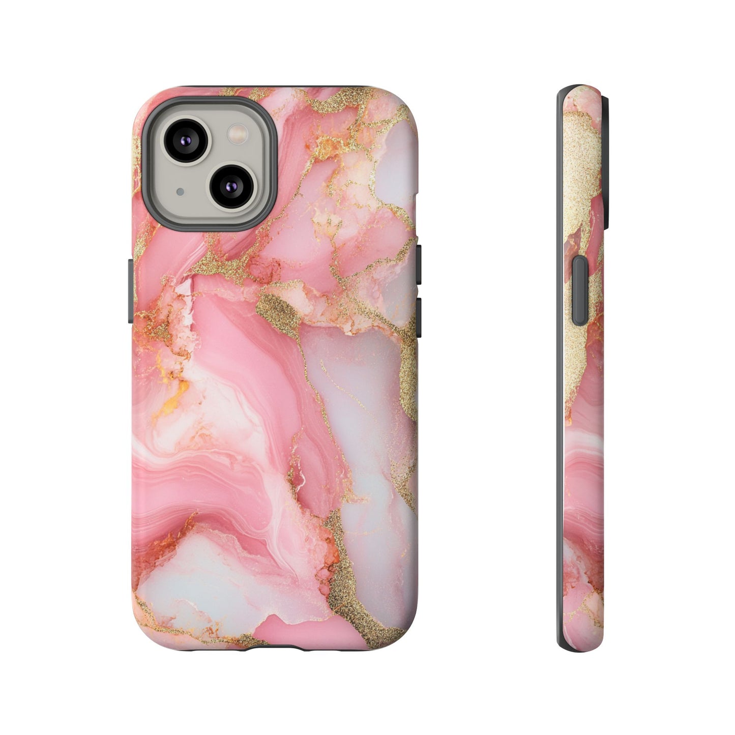 Pink and Gold Marbled Tough Phone Case, iPhone Case, Samsung Case