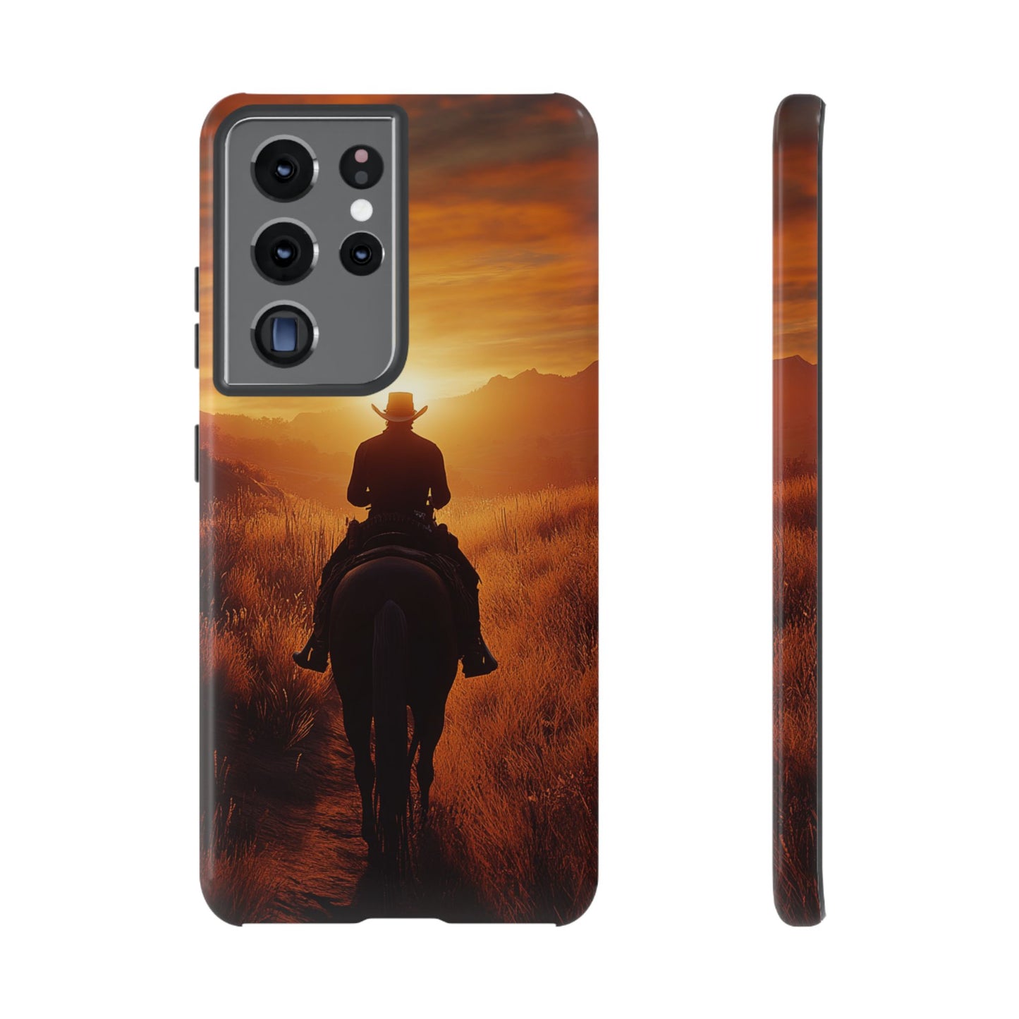 Chasing the Horizon: A Cowboy's Journey into the Sunset -  Phone Case - Tough Case, iPhone Case, Samsung Case, Google Pixel Case