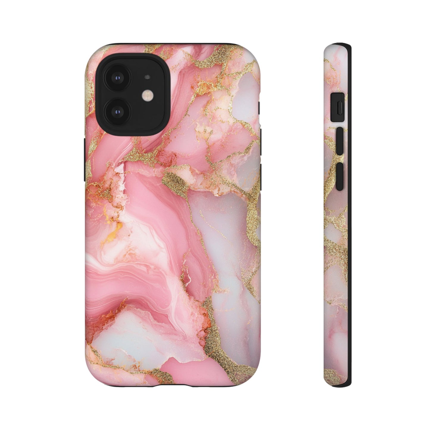 Pink and Gold Marbled Tough Phone Case, iPhone Case, Samsung Case