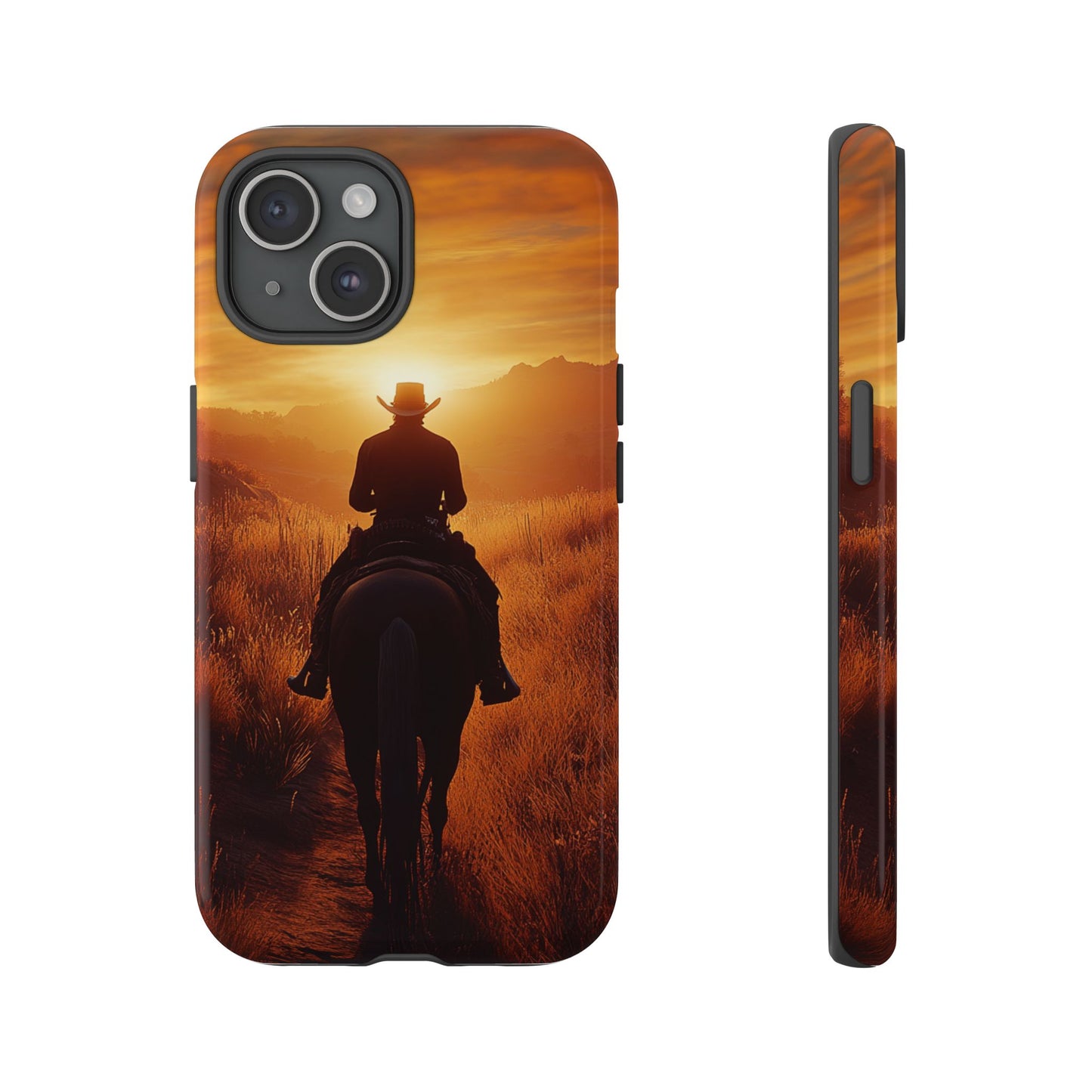 Chasing the Horizon: A Cowboy's Journey into the Sunset -  Phone Case - Tough Case, iPhone Case, Samsung Case, Google Pixel Case