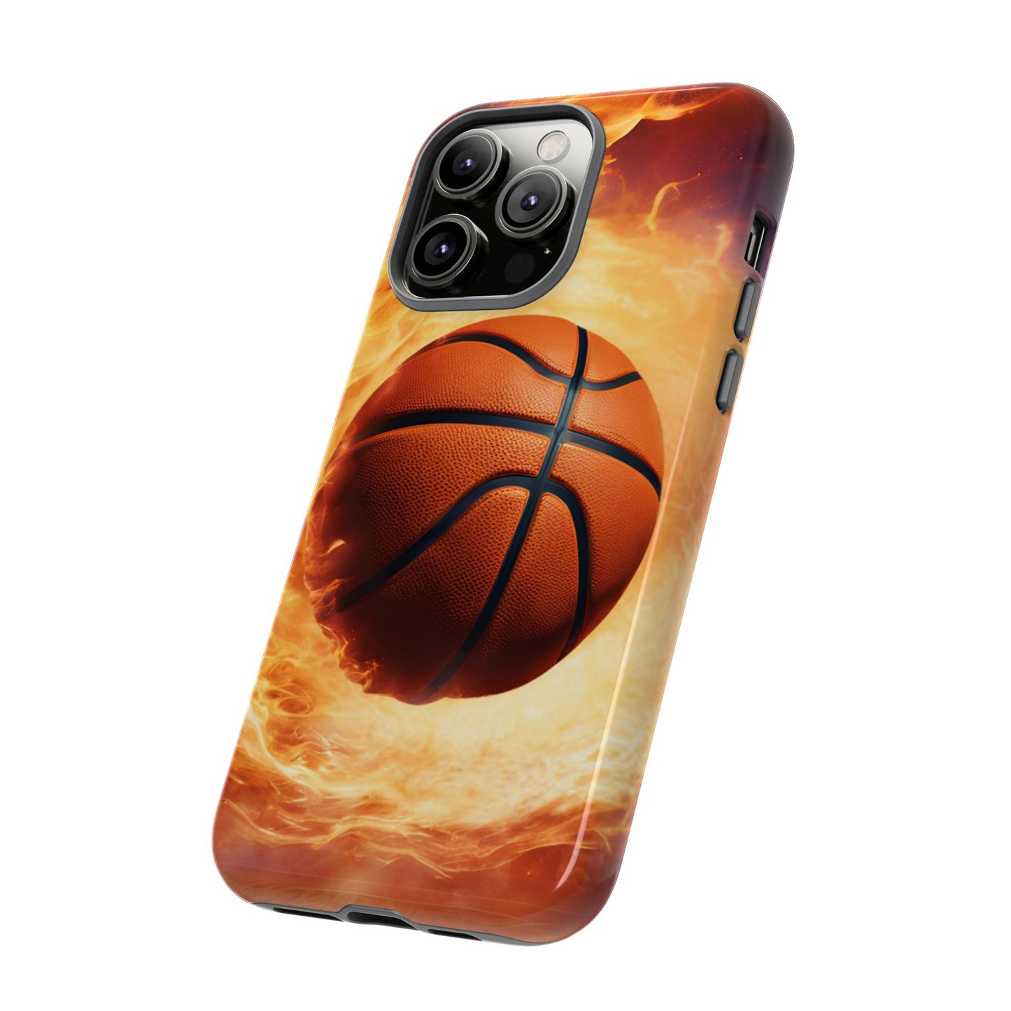 Basketball on Fire - Tough Phone Case for iPhone, Samsung, and Google Pixel for Ultimate Protection