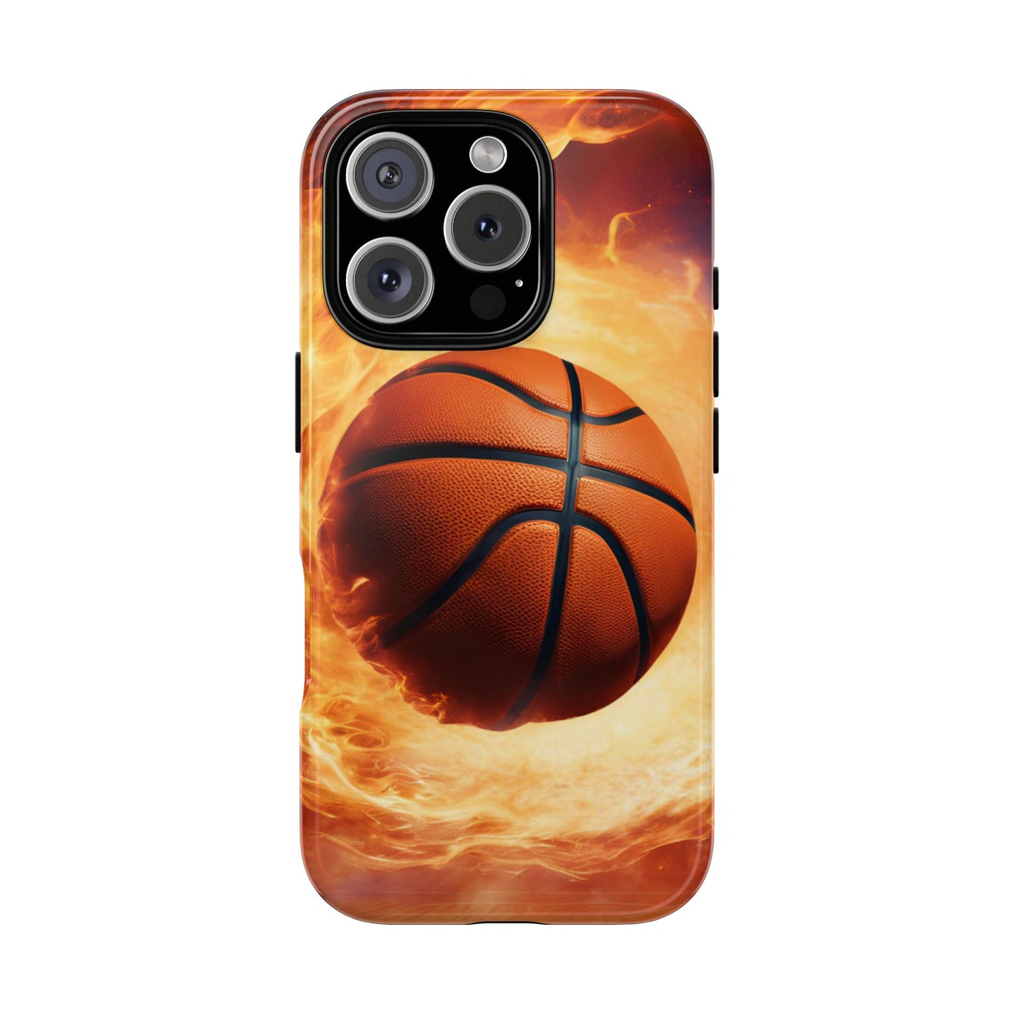 Basketball on Fire - Tough Phone Case for iPhone, Samsung, and Google Pixel for Ultimate Protection