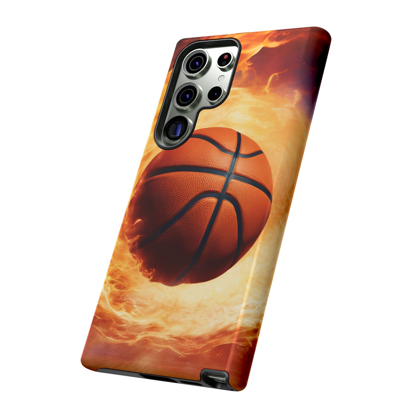 Basketball on Fire - Tough Phone Case for iPhone, Samsung, and Google Pixel for Ultimate Protection