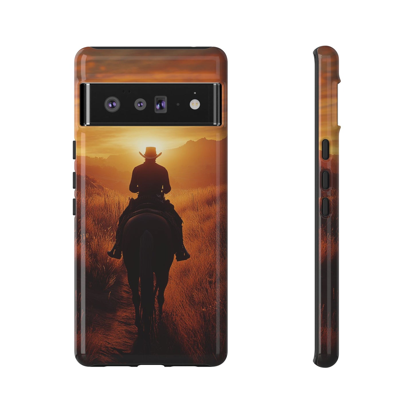 Chasing the Horizon: A Cowboy's Journey into the Sunset -  Phone Case - Tough Case, iPhone Case, Samsung Case, Google Pixel Case