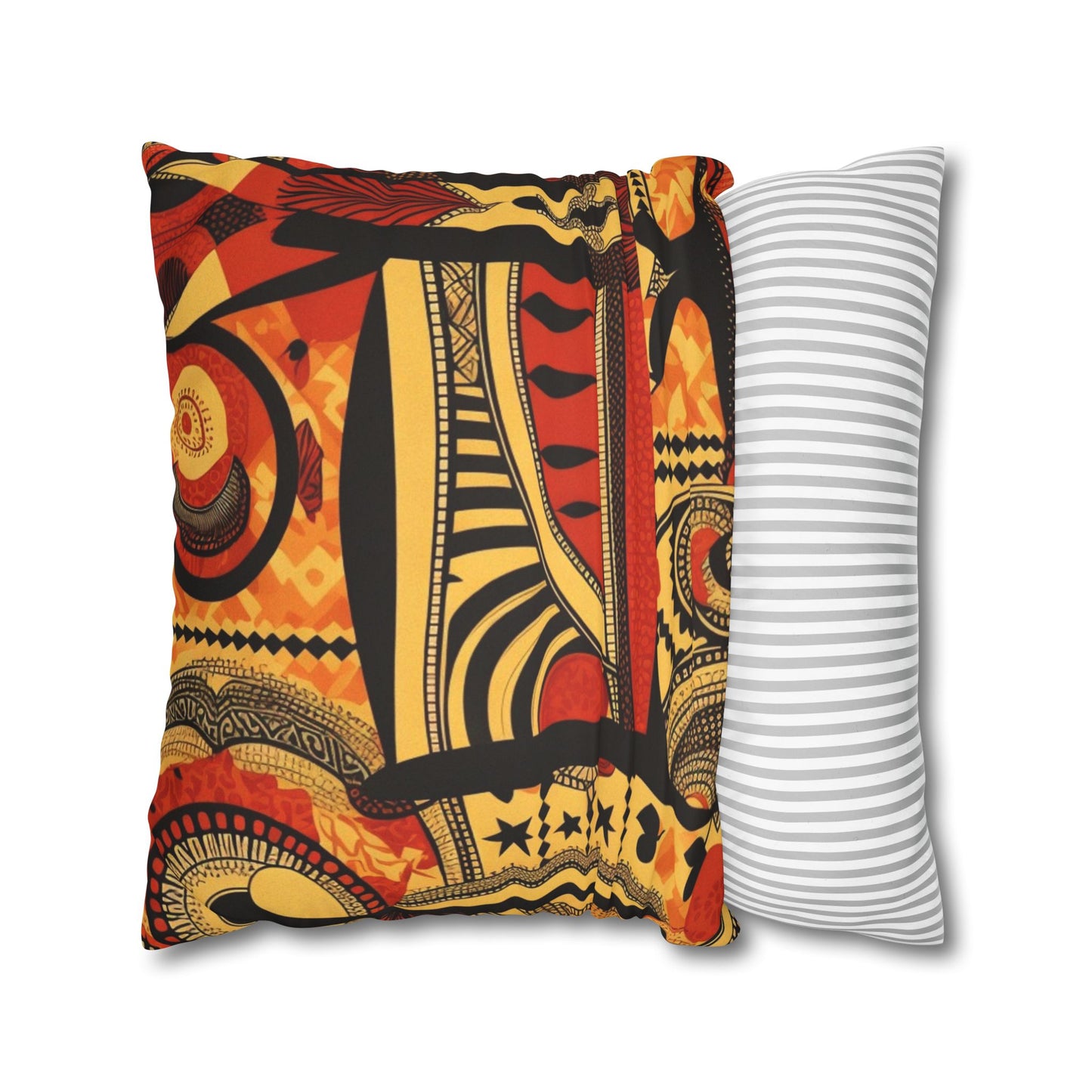 Decorative Abstract African Design Faux Suede Pillowcase