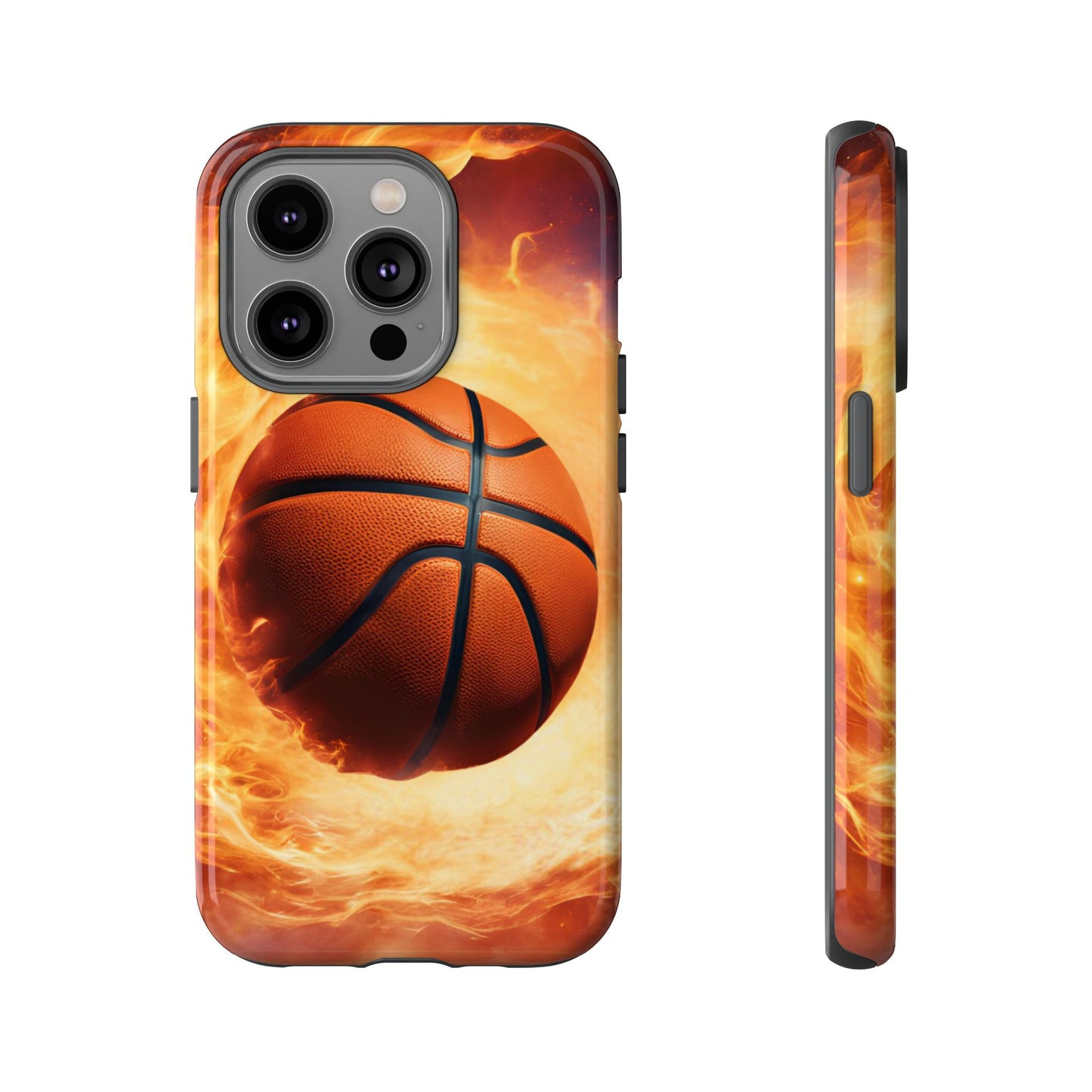 Basketball on Fire - Tough Phone Case for iPhone, Samsung, and Google Pixel for Ultimate Protection