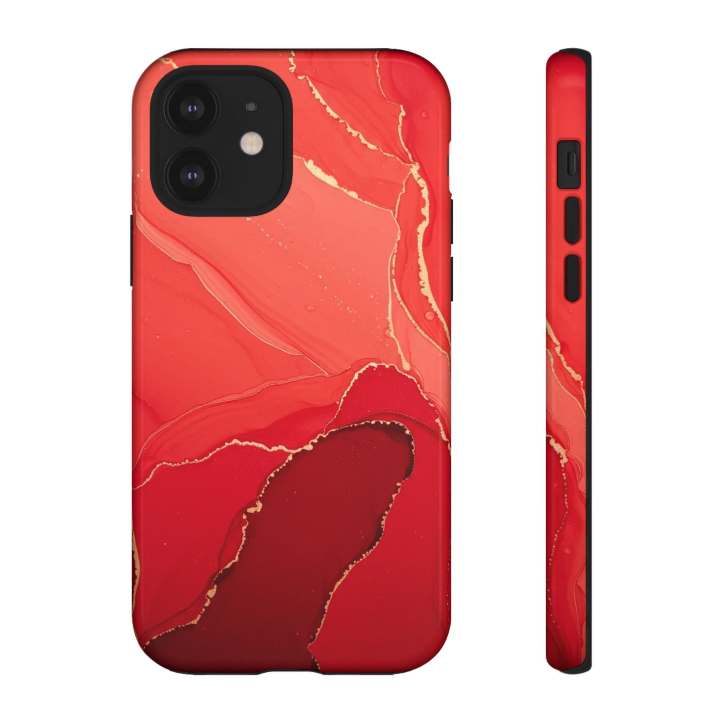 Red & Gold Marble Design - Tough Phone Case - iPhone or Samsung Phones