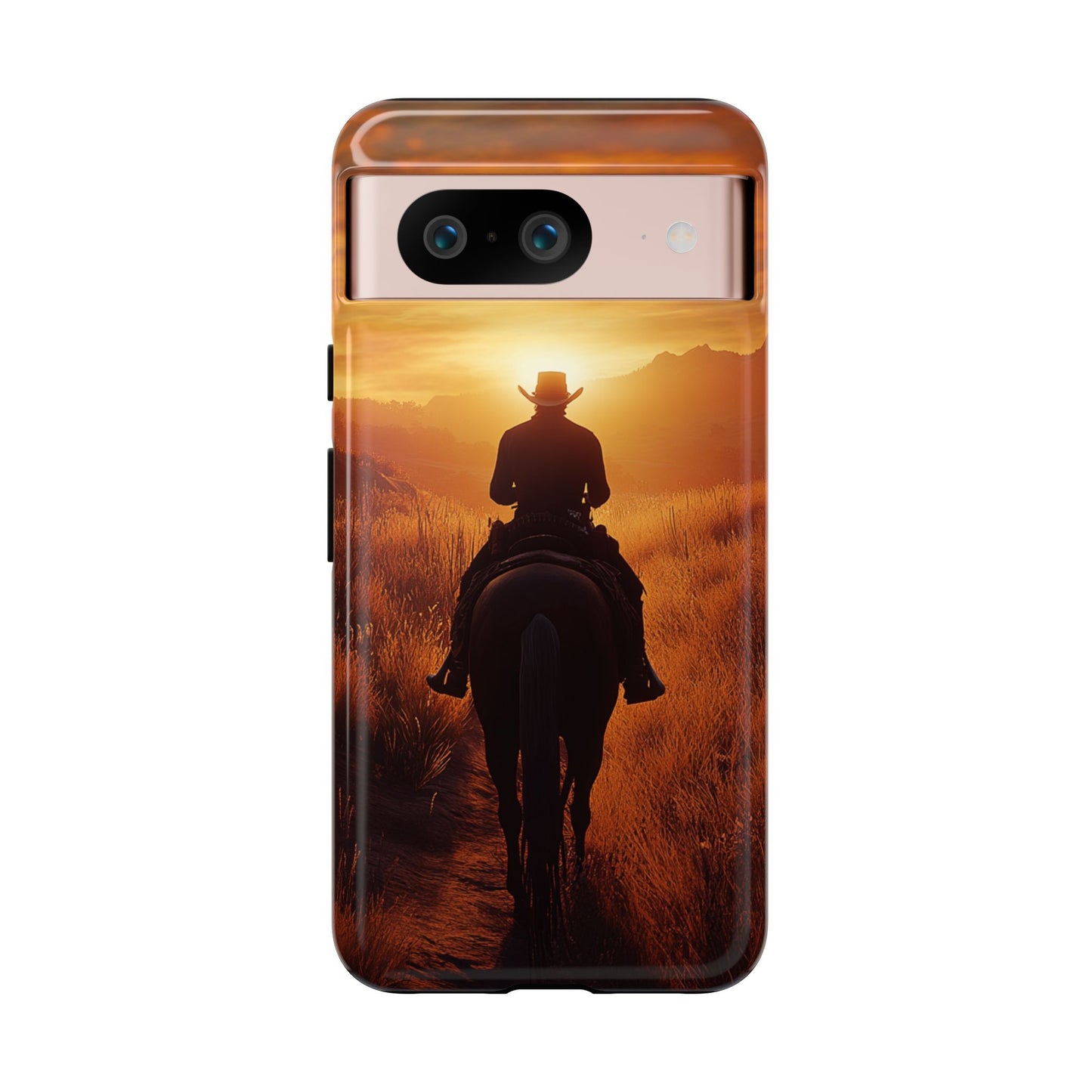 Chasing the Horizon: A Cowboy's Journey into the Sunset -  Phone Case - Tough Case, iPhone Case, Samsung Case, Google Pixel Case