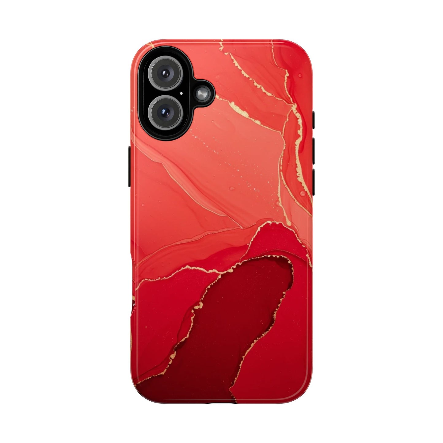 Red & Gold Marble Design - Tough Phone Case - iPhone or Samsung Phones