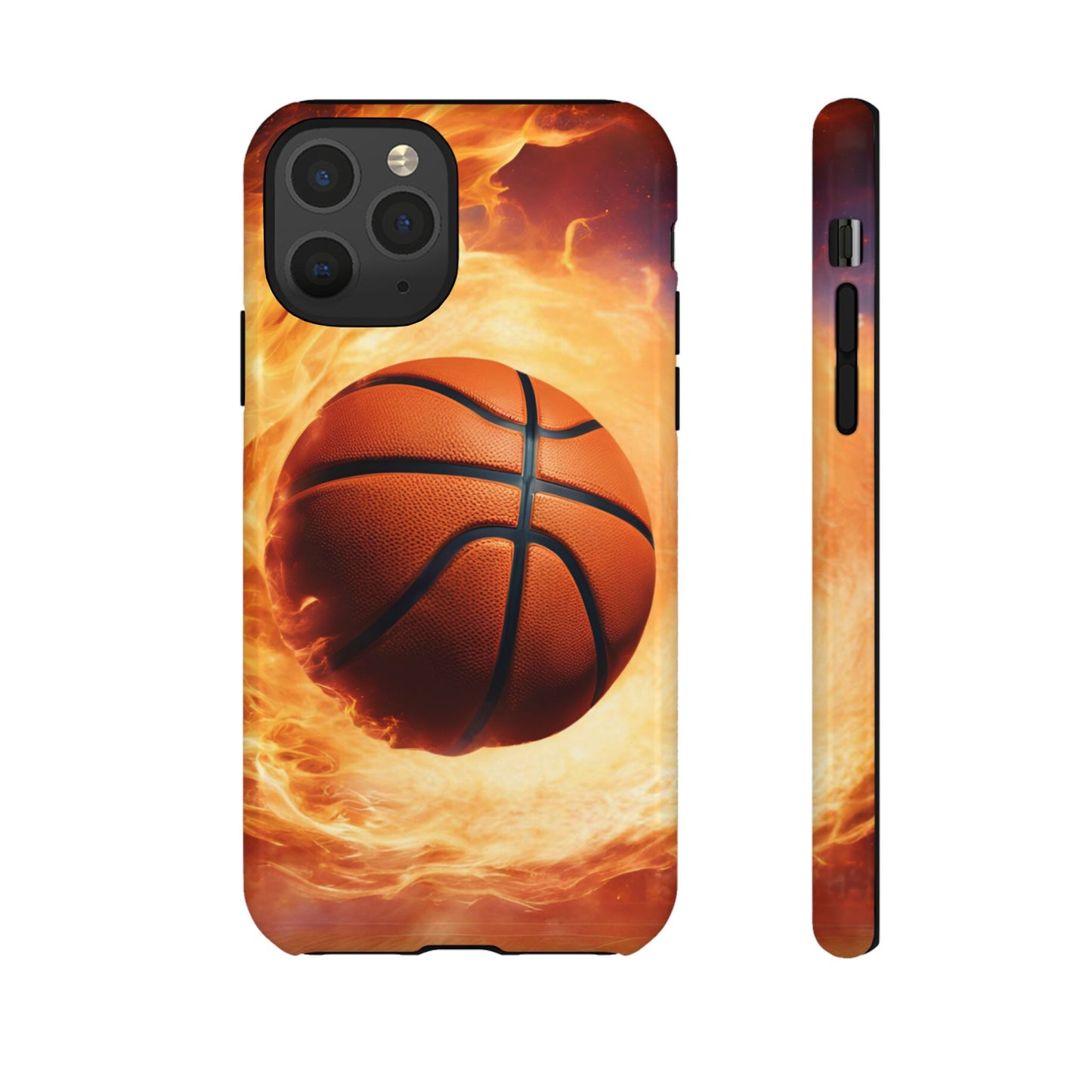 Basketball on Fire - Tough Phone Case for iPhone, Samsung, and Google Pixel for Ultimate Protection