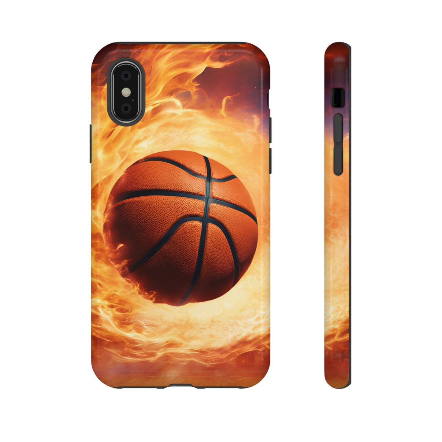 Basketball on Fire - Tough Phone Case for iPhone, Samsung, and Google Pixel for Ultimate Protection