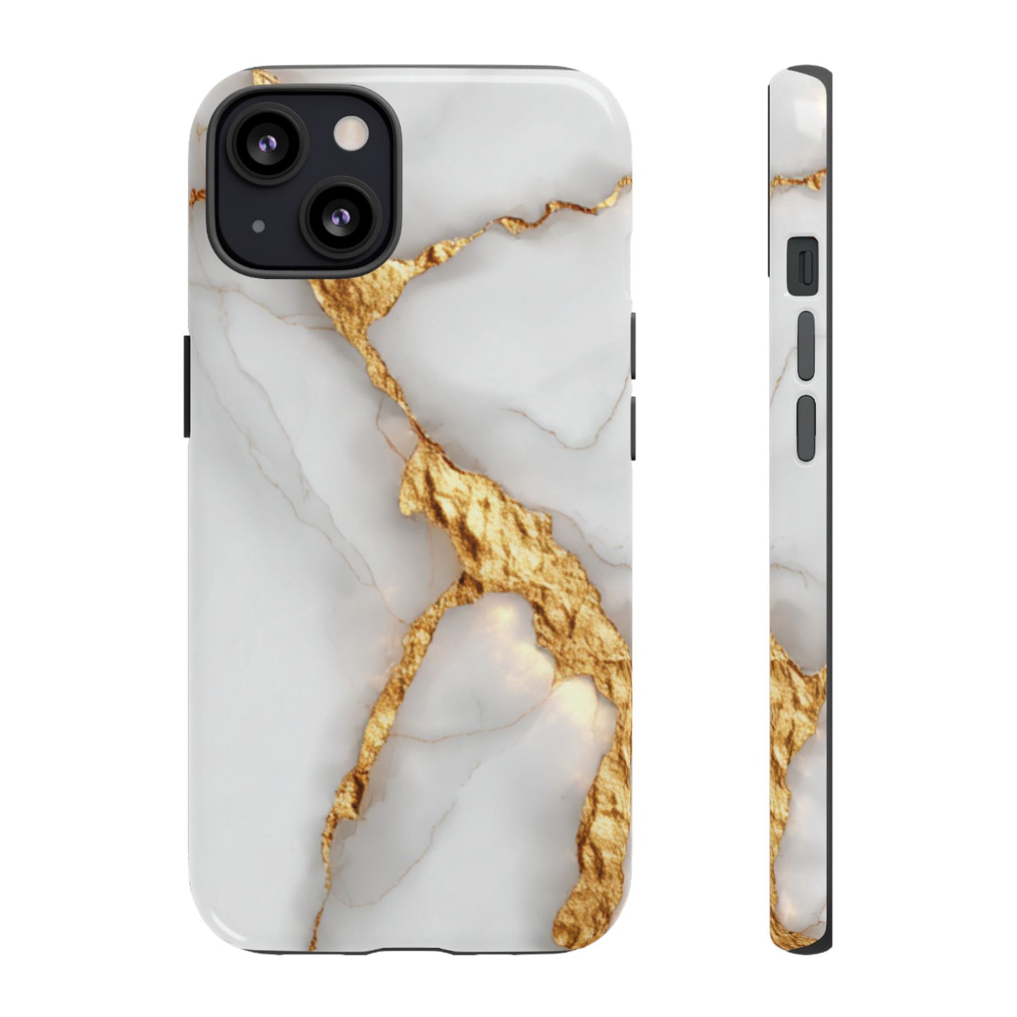 Gold and Marble Design - Tough Phone Case - iPhone or Samsung Phones