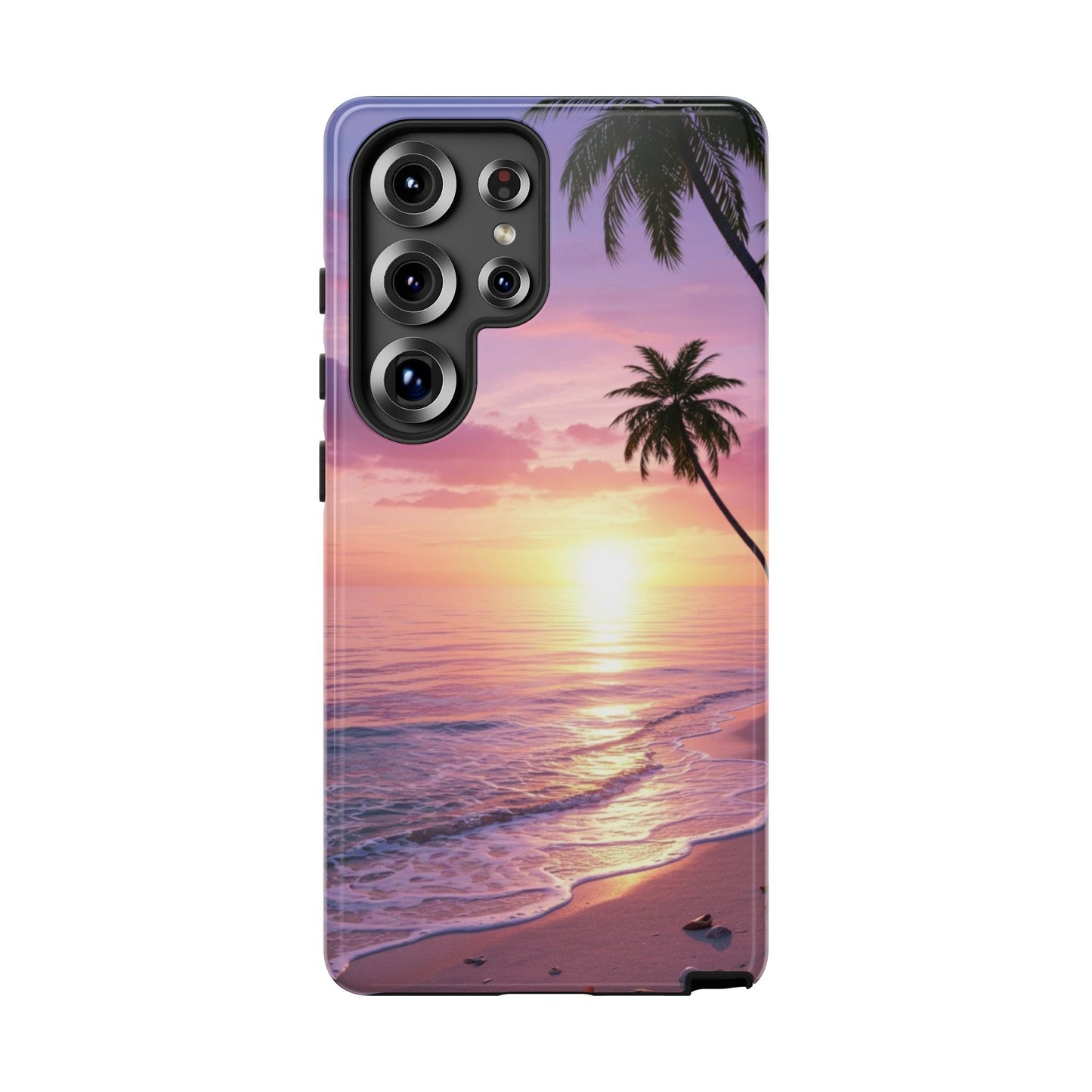 Pink Sunrise over the Ocean - Tough Phone Case - iPhone or Samsung Phones