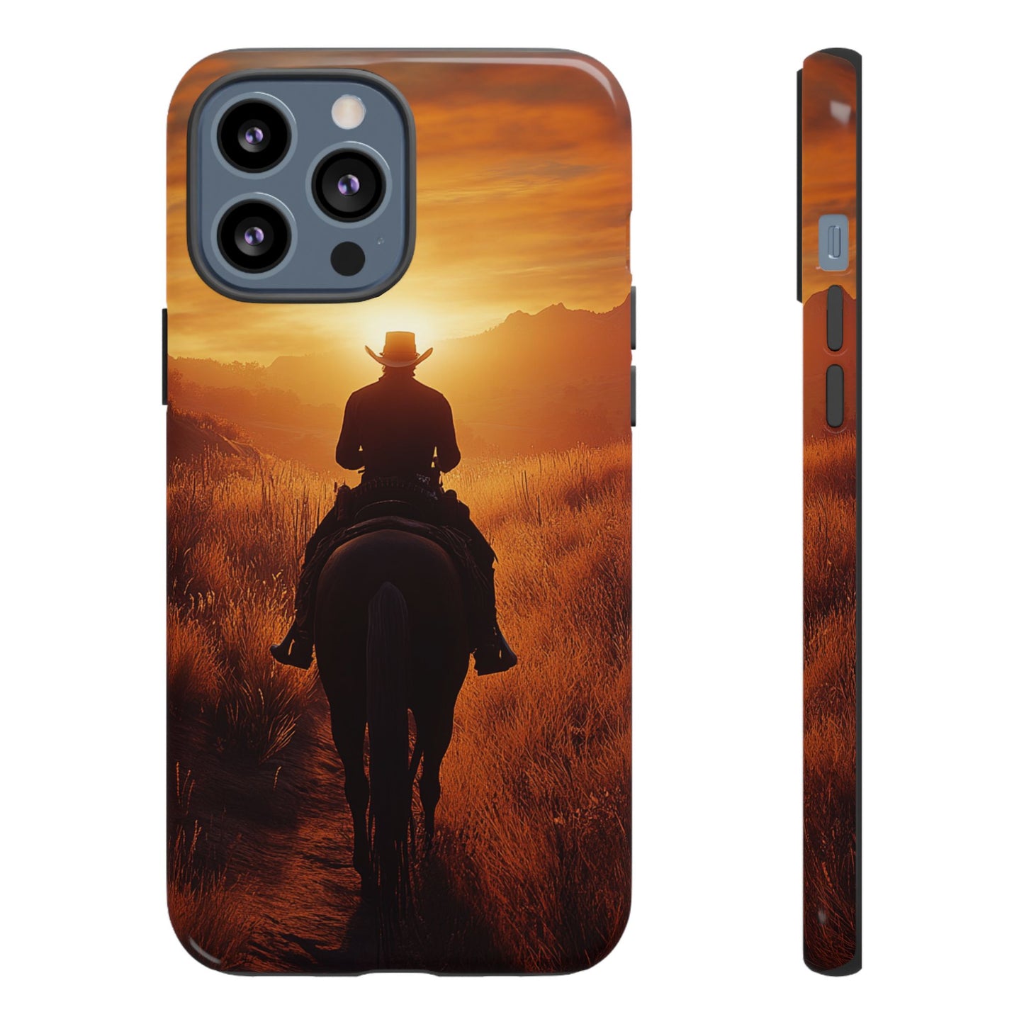 Chasing the Horizon: A Cowboy's Journey into the Sunset -  Phone Case - Tough Case, iPhone Case, Samsung Case, Google Pixel Case