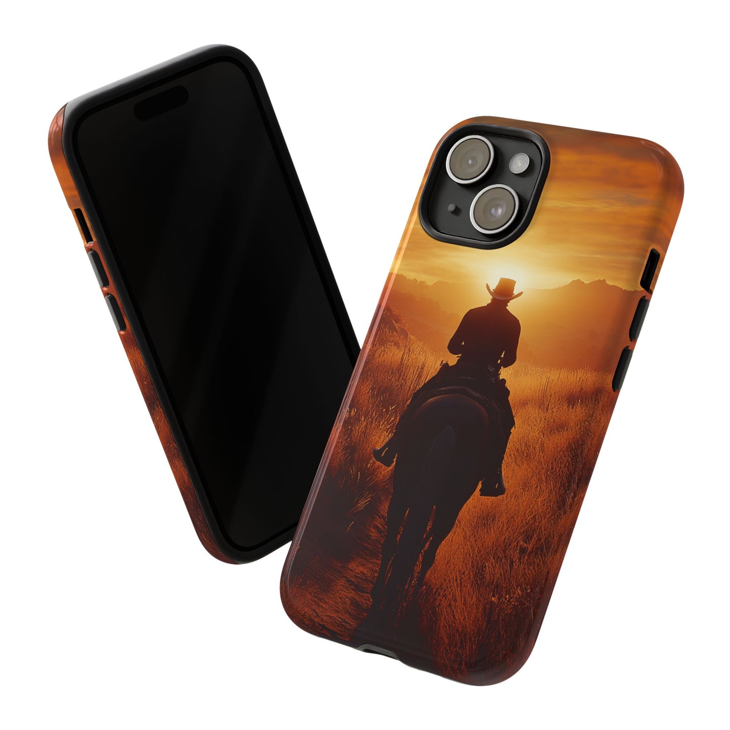 Chasing the Horizon: A Cowboy's Journey into the Sunset -  Phone Case - Tough Case, iPhone Case, Samsung Case, Google Pixel Case