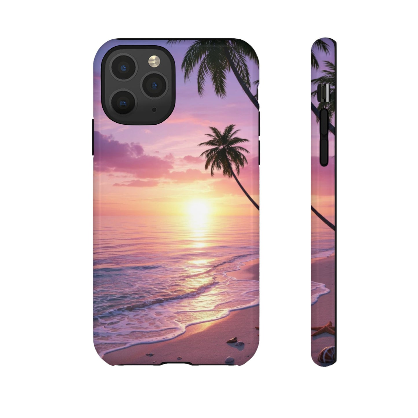 Pink Sunrise over the Ocean - Tough Phone Case - iPhone or Samsung Phones