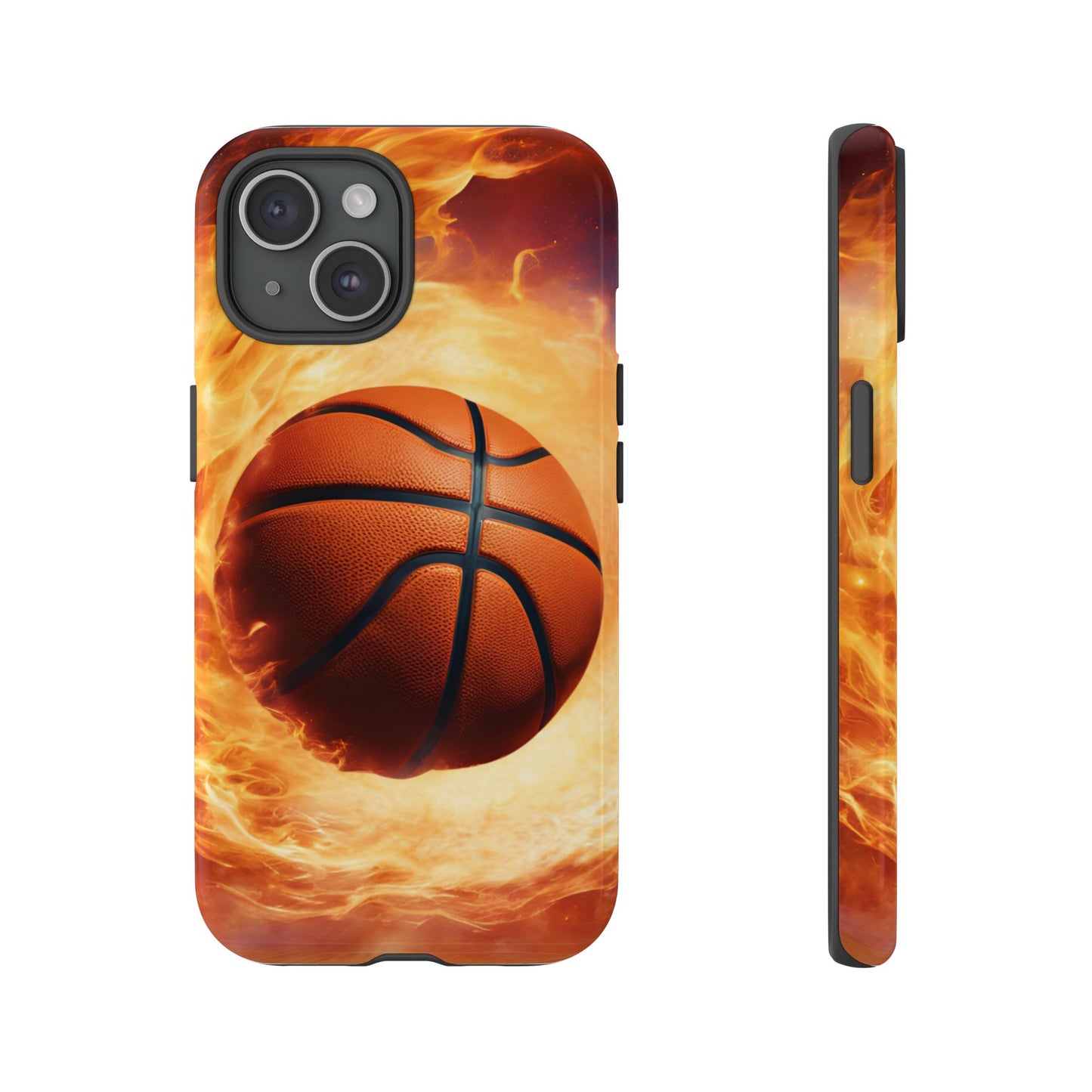 Basketball on Fire - Tough Phone Case for iPhone, Samsung, and Google Pixel for Ultimate Protection