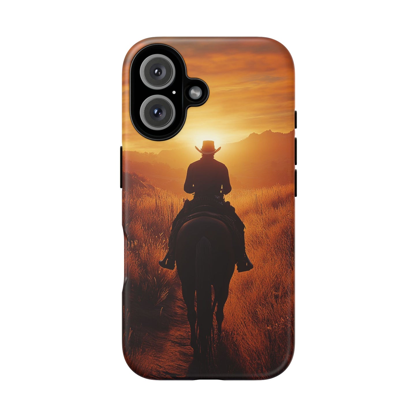 Chasing the Horizon: A Cowboy's Journey into the Sunset -  Phone Case - Tough Case, iPhone Case, Samsung Case, Google Pixel Case