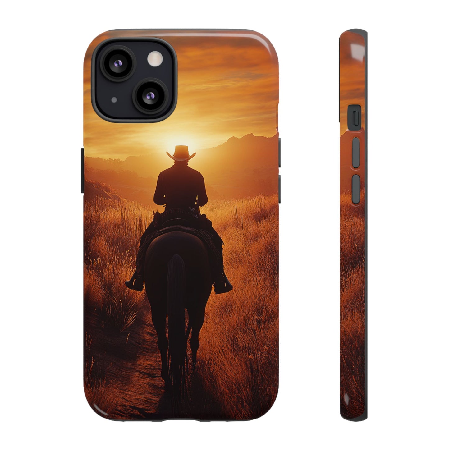 Chasing the Horizon: A Cowboy's Journey into the Sunset -  Phone Case - Tough Case, iPhone Case, Samsung Case, Google Pixel Case