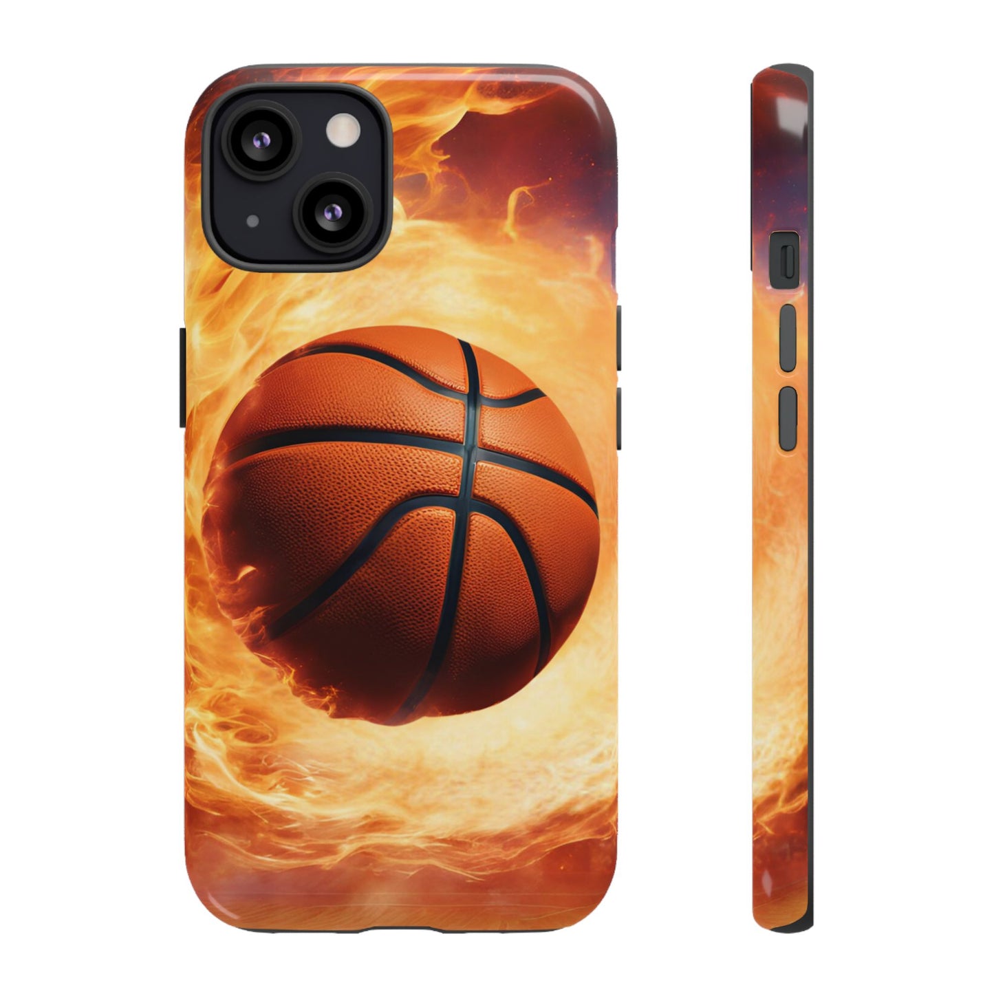 Basketball on Fire - Tough Phone Case for iPhone, Samsung, and Google Pixel for Ultimate Protection