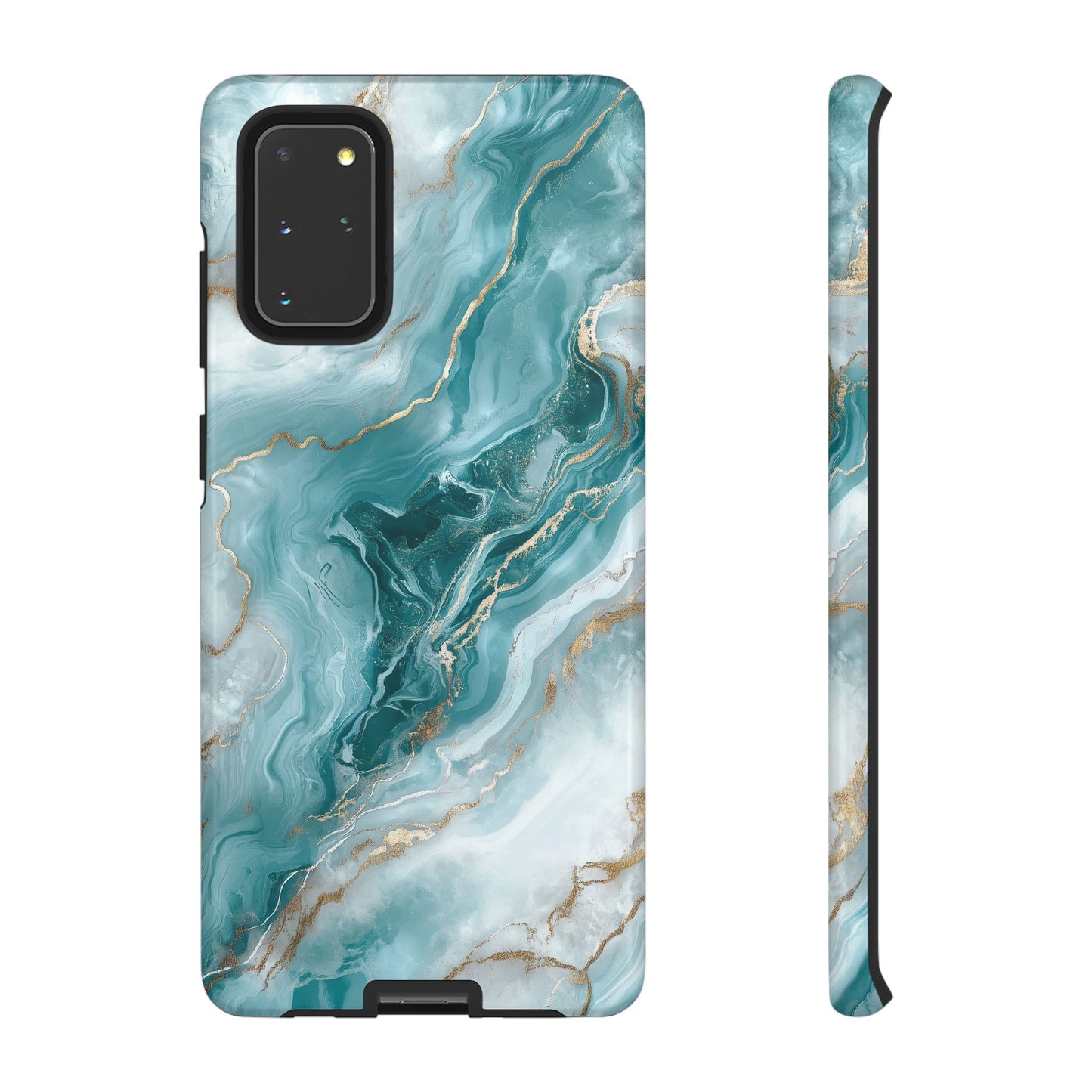 Stylish Turquoise Marbled Tough Phone Case for Ultimate Protection, iPhone or Samsung Phone Case