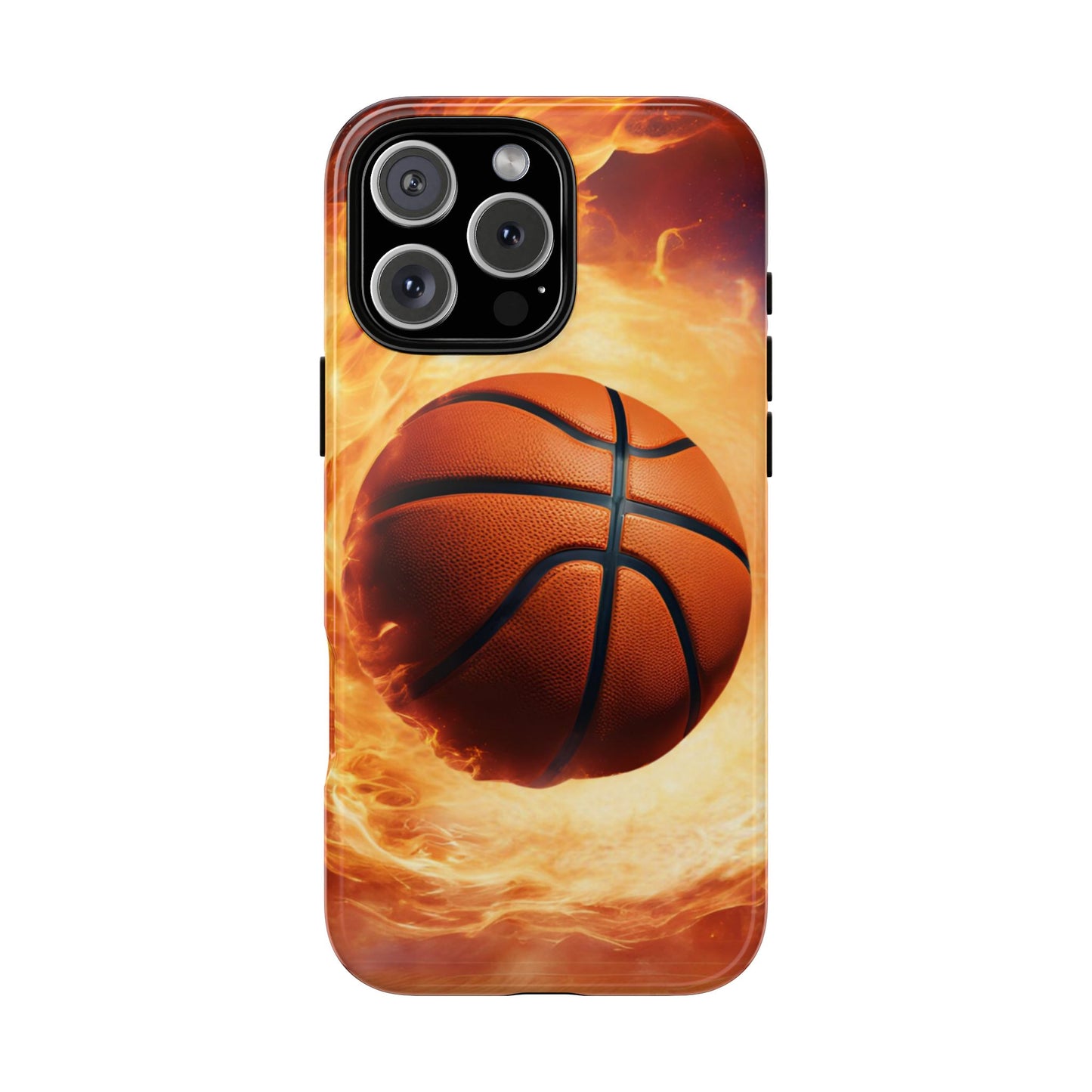 Basketball on Fire - Tough Phone Case for iPhone, Samsung, and Google Pixel for Ultimate Protection