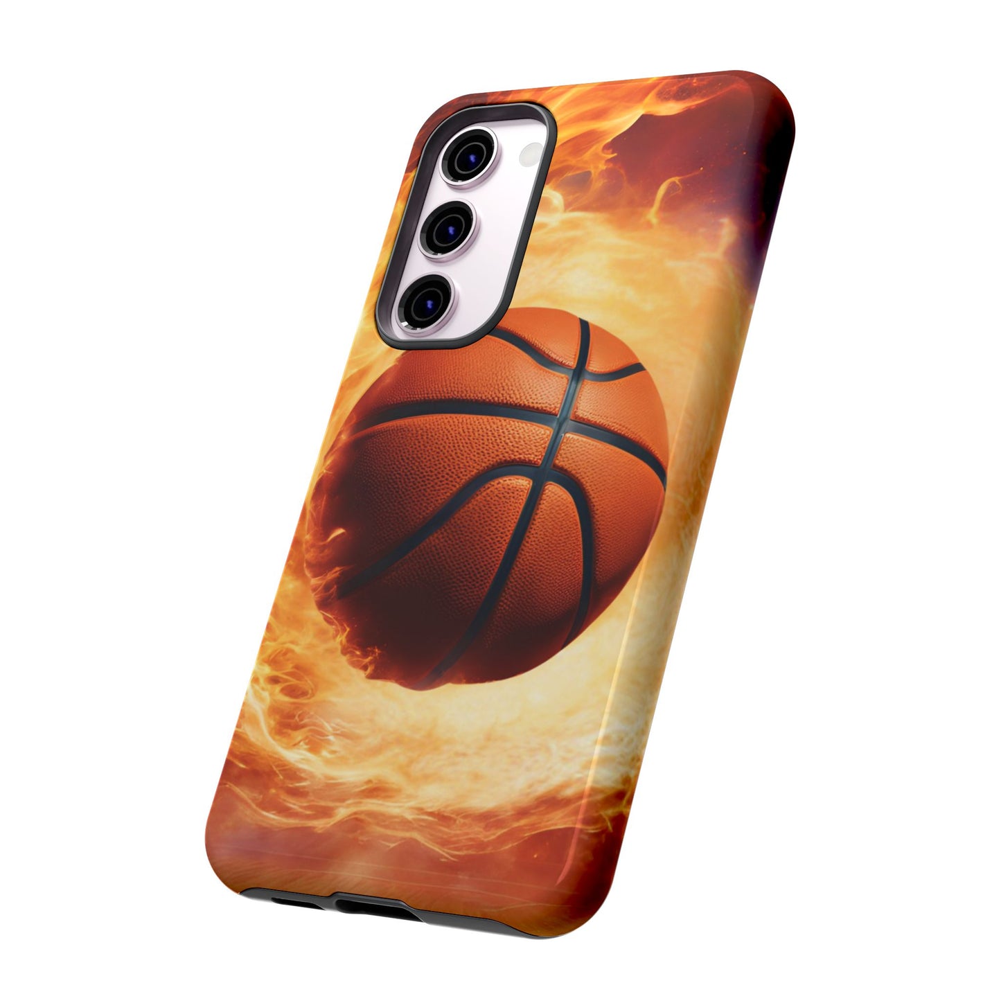 Basketball on Fire - Tough Phone Case for iPhone, Samsung, and Google Pixel for Ultimate Protection