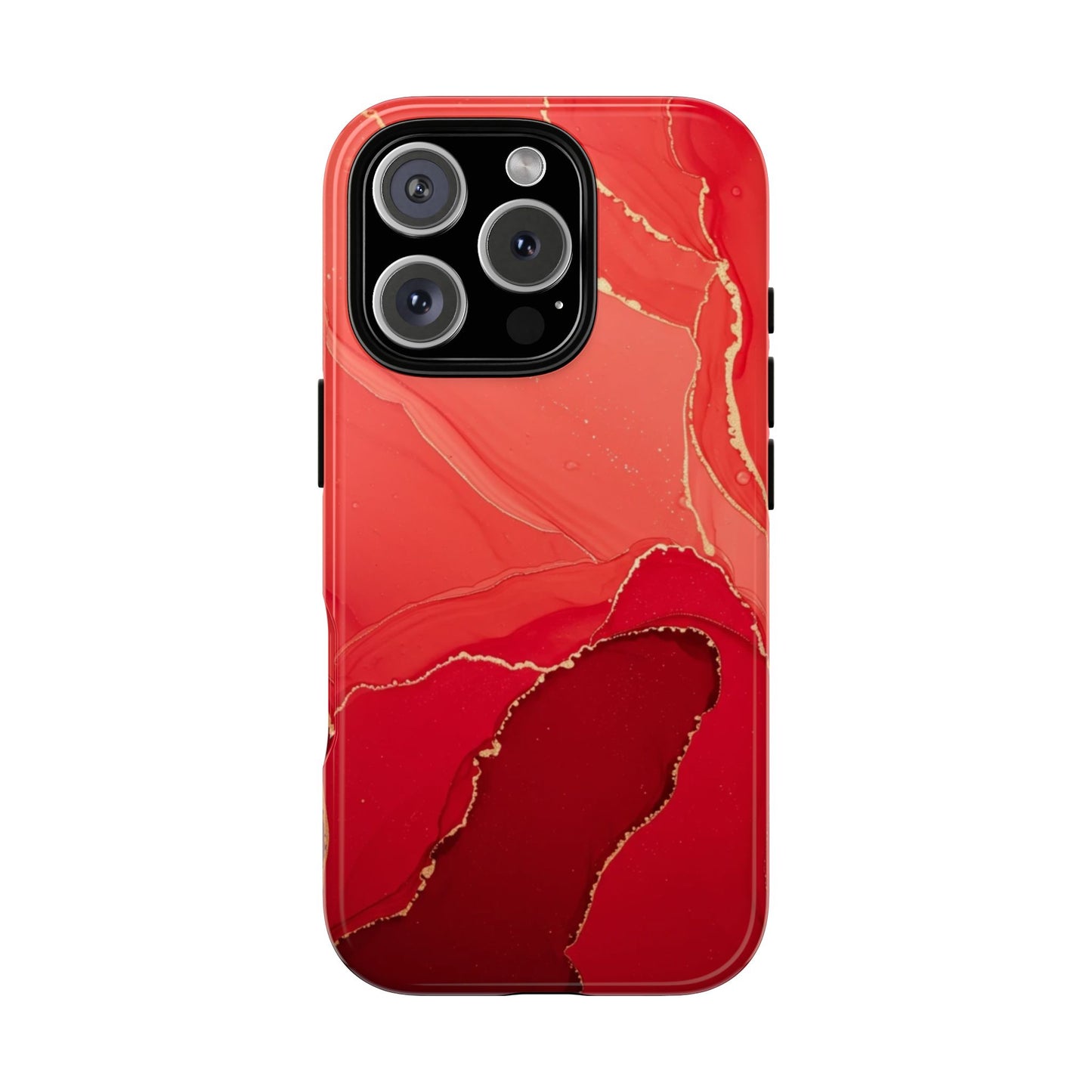 Red & Gold Marble Design - Tough Phone Case - iPhone or Samsung Phones
