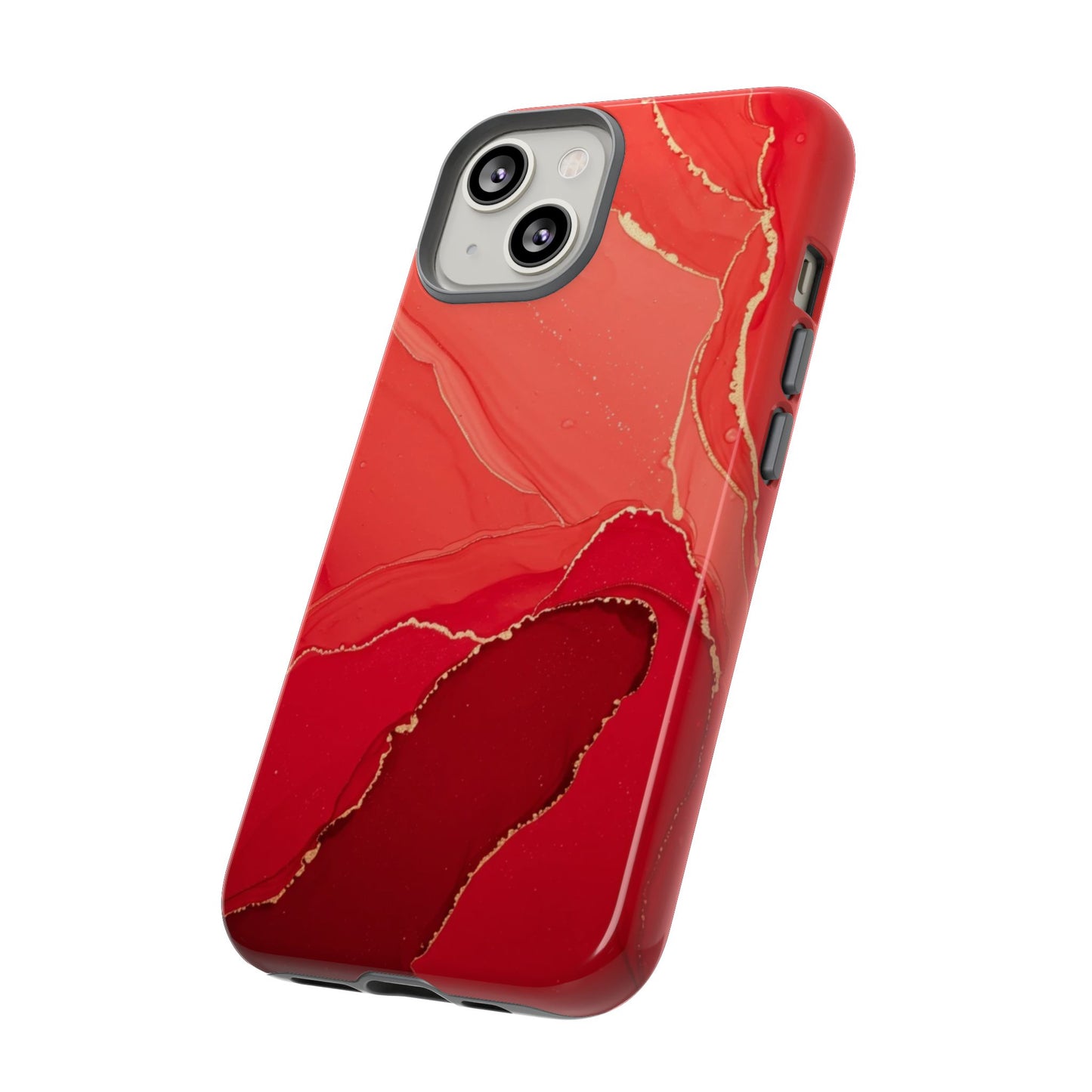 Red & Gold Marble Design - Tough Phone Case - iPhone or Samsung Phones