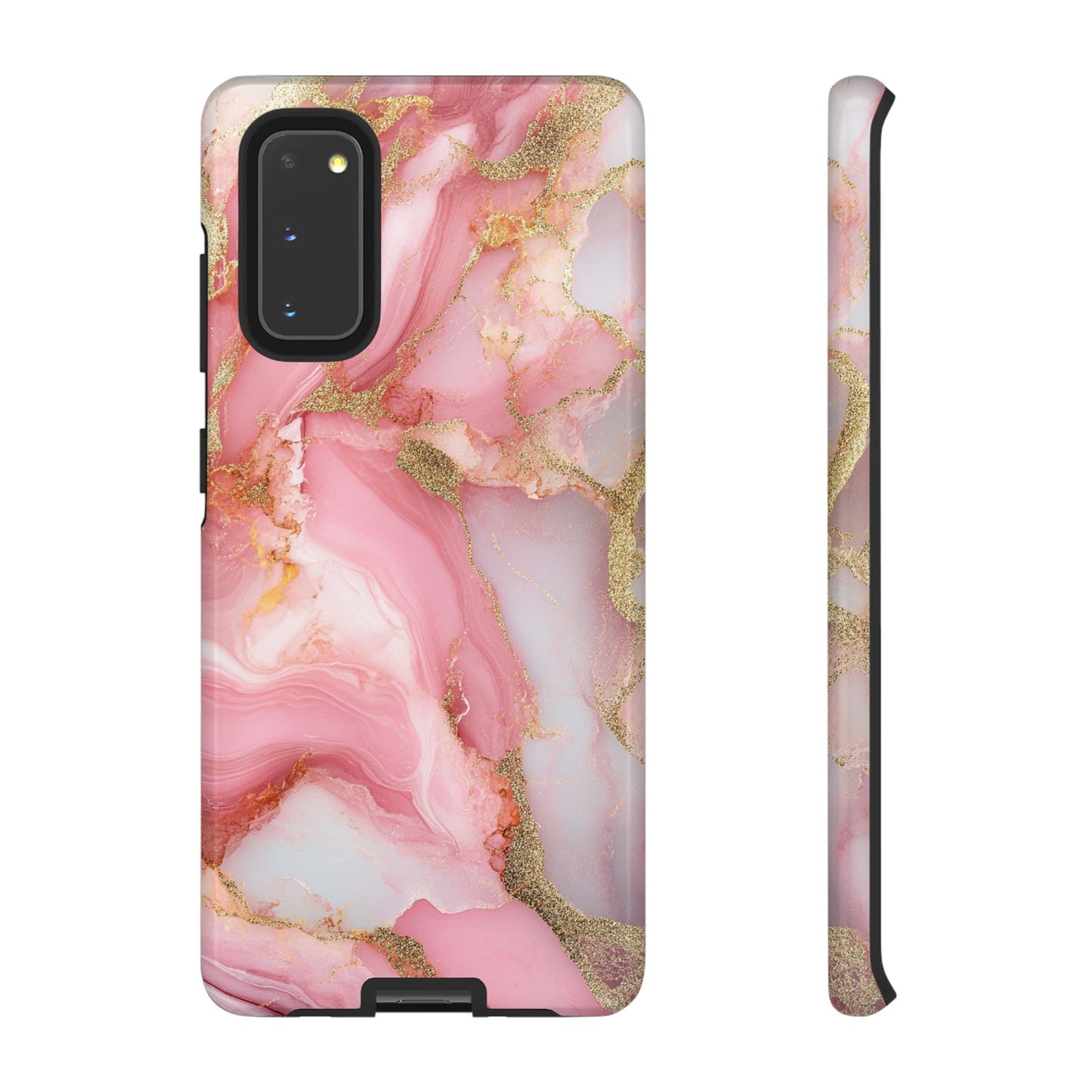 Pink and Gold Marbled Tough Phone Case, iPhone Case, Samsung Case