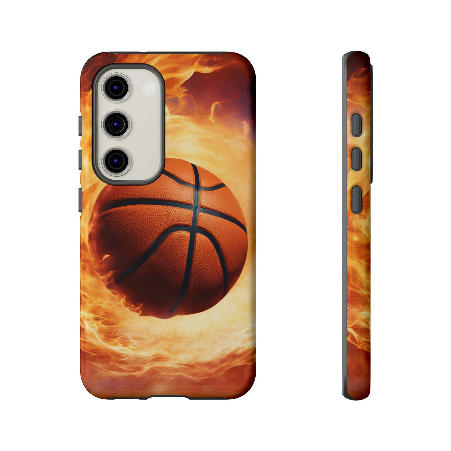 Basketball on Fire - Tough Phone Case for iPhone, Samsung, and Google Pixel for Ultimate Protection