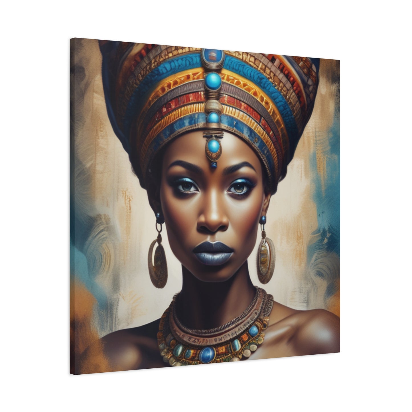 Beautiful African Woman with Hazel Eyes - Canvas Wall Art