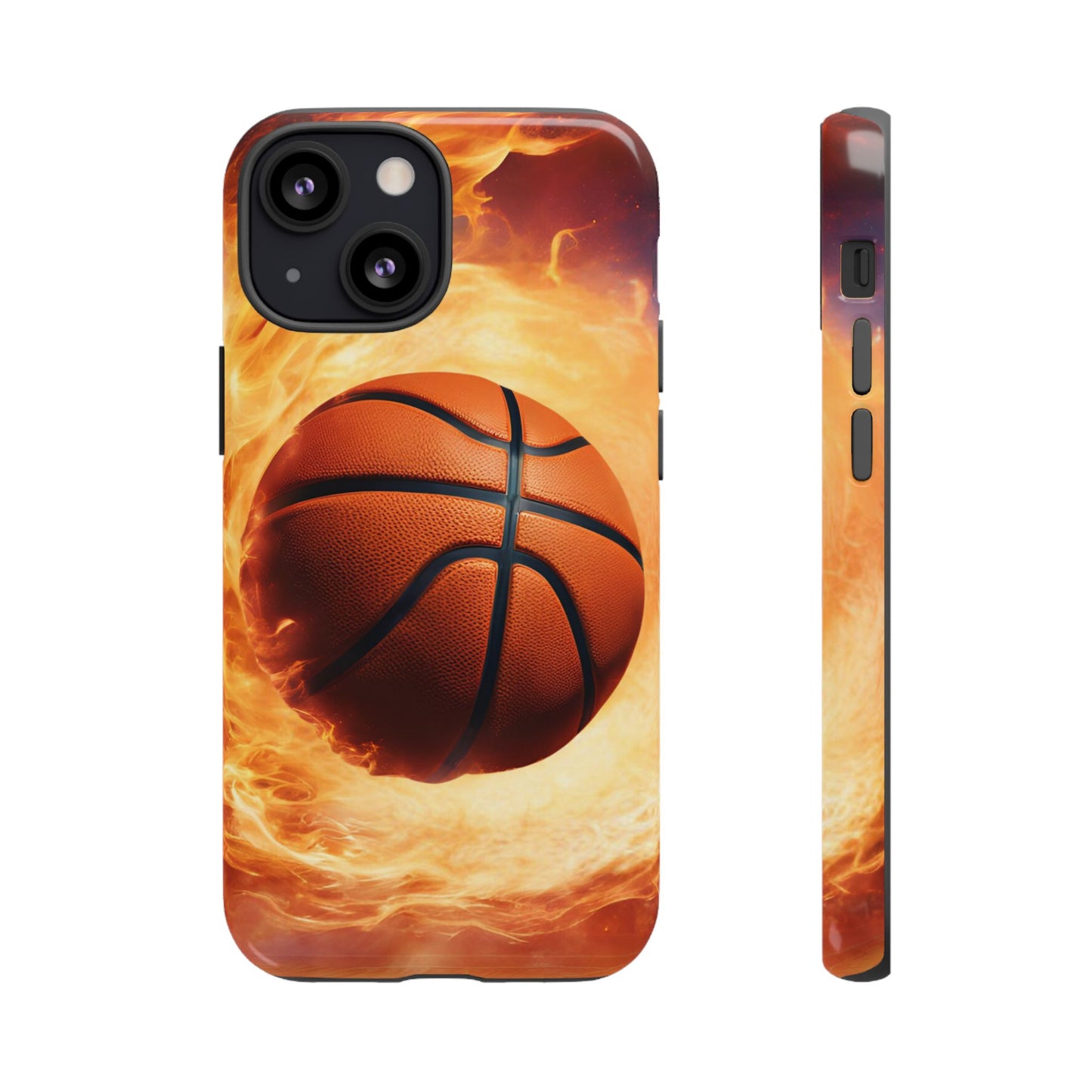 Basketball on Fire - Tough Phone Case for iPhone, Samsung, and Google Pixel for Ultimate Protection