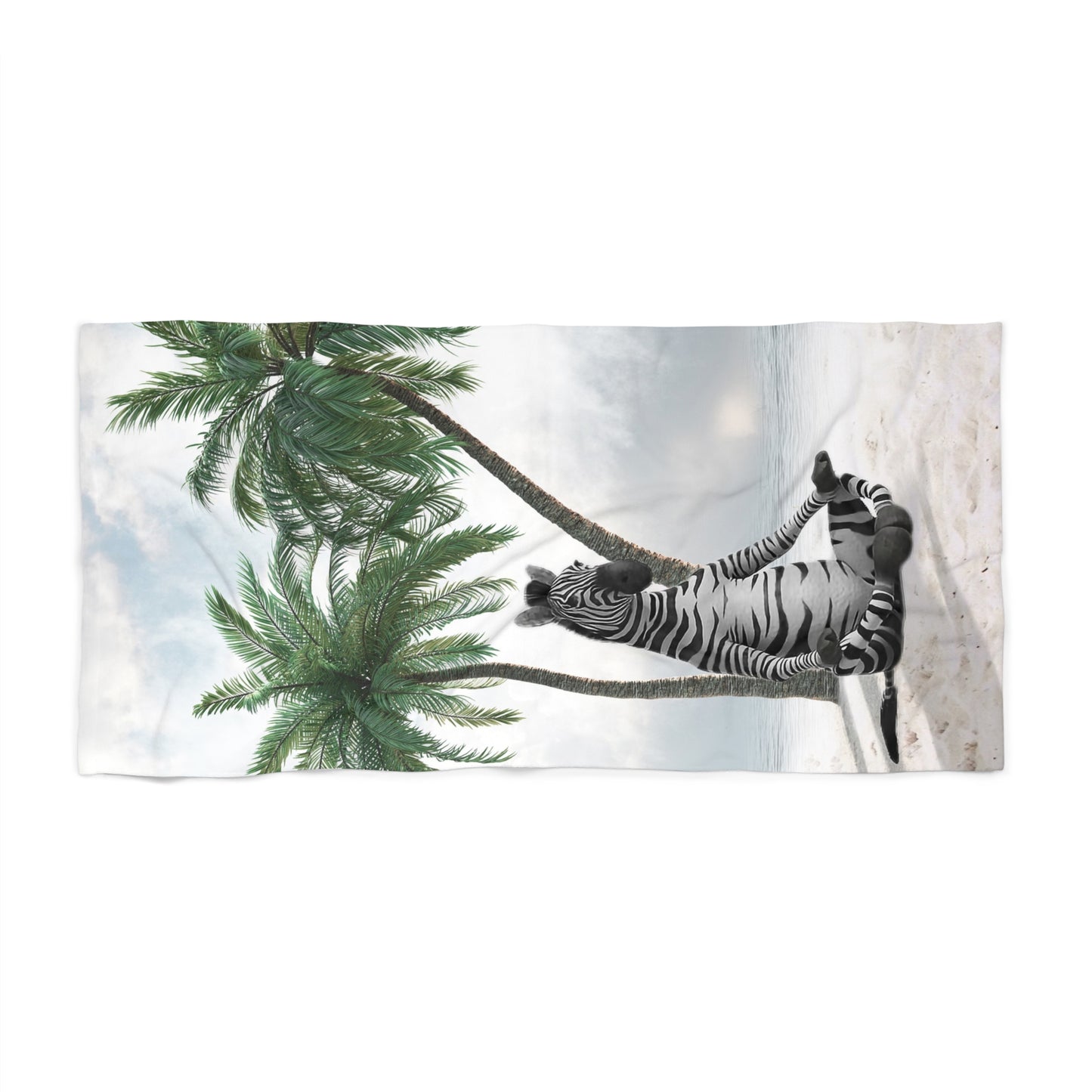 Cute Zebra at Beach -  Beach Towel