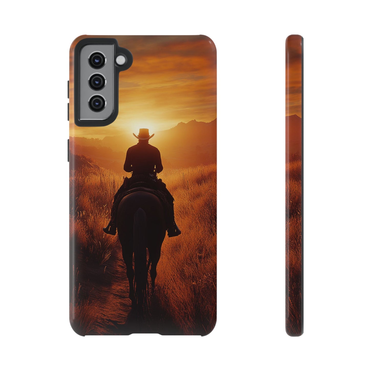 Chasing the Horizon: A Cowboy's Journey into the Sunset -  Phone Case - Tough Case, iPhone Case, Samsung Case, Google Pixel Case