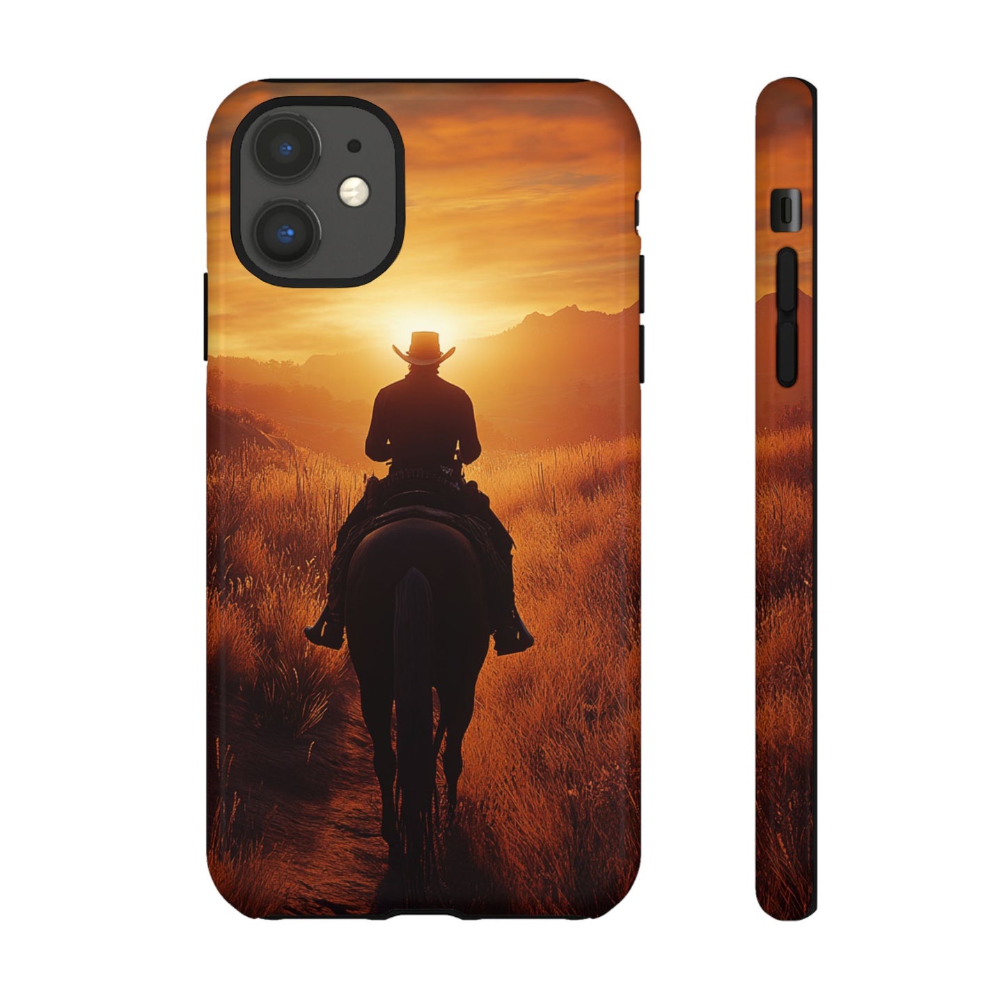 Chasing the Horizon: A Cowboy's Journey into the Sunset -  Phone Case - Tough Case, iPhone Case, Samsung Case, Google Pixel Case