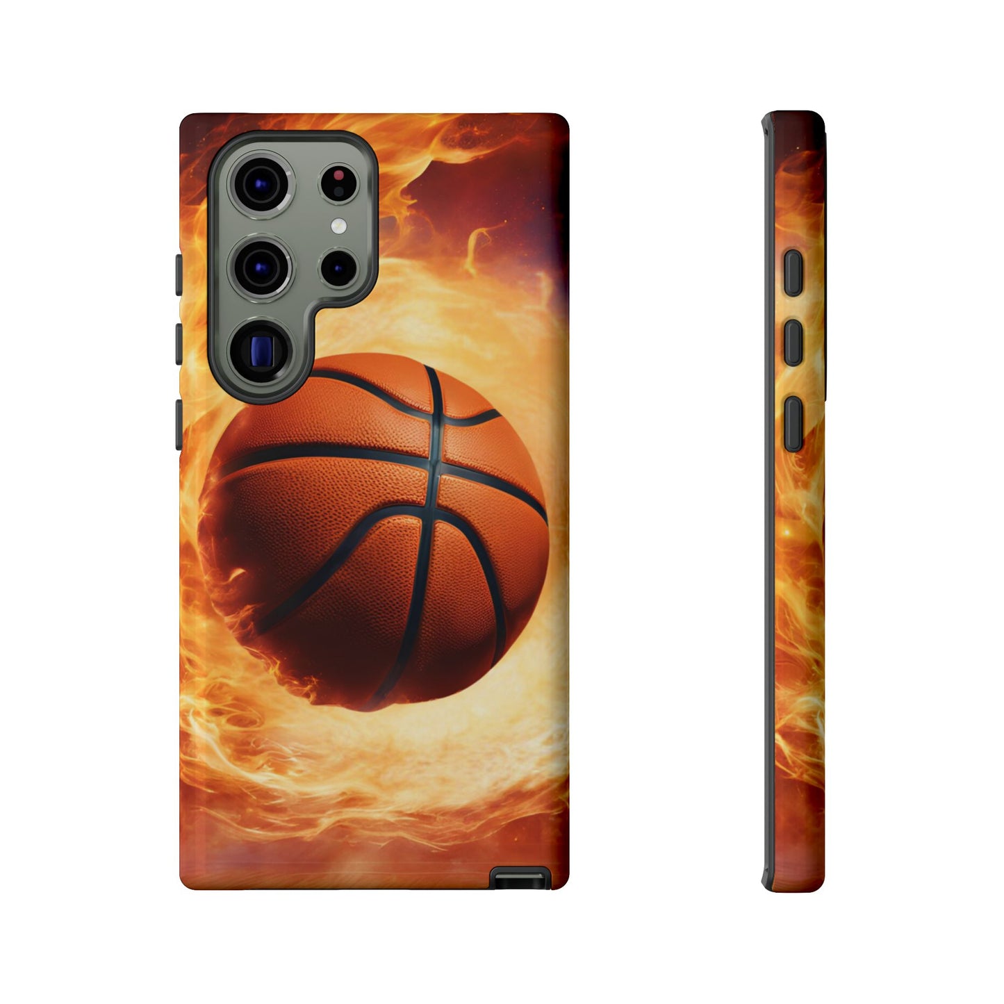 Basketball on Fire - Tough Phone Case for iPhone, Samsung, and Google Pixel for Ultimate Protection