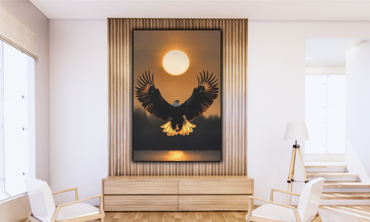 Majestic Bald Eagle at Sunset  -  Canvas Wall Art
