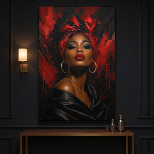 Black Woman Wall Art - Black Girl Magic Abstract Canvas Print