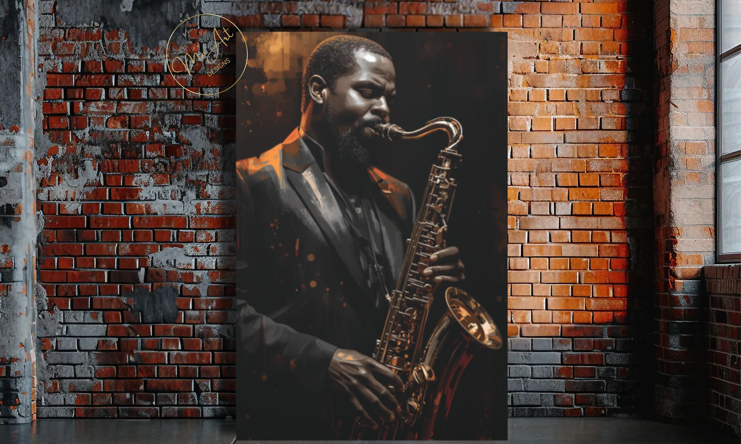 Echoes of Midnight Jazz - Canvas Wall Art
