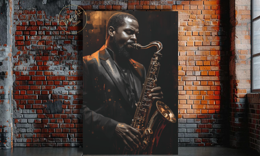 Echoes of Midnight Jazz - Canvas Wall Art