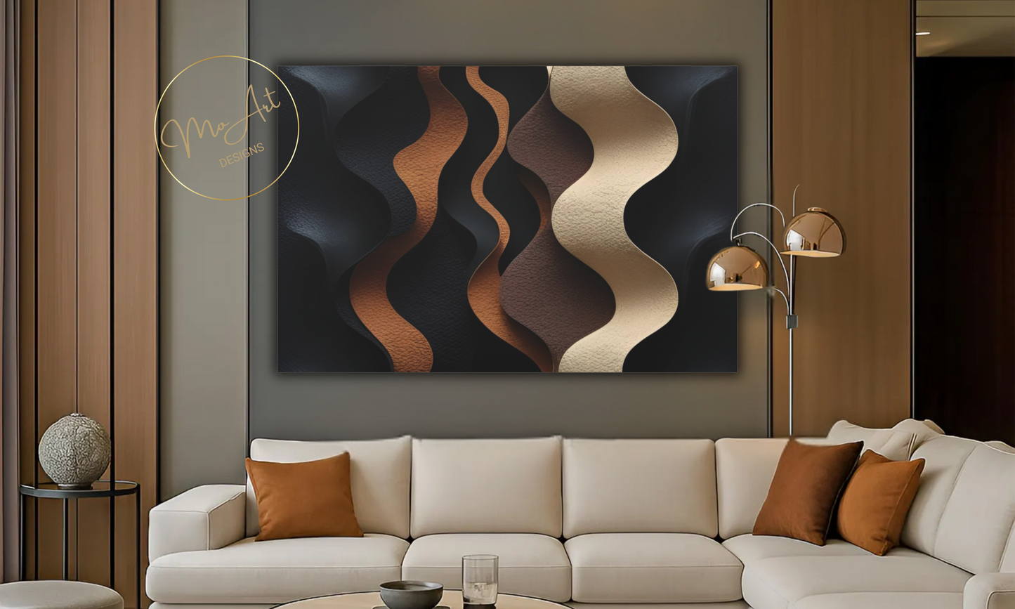 Abstract Black, Brown and Beige Canvas Wall Art