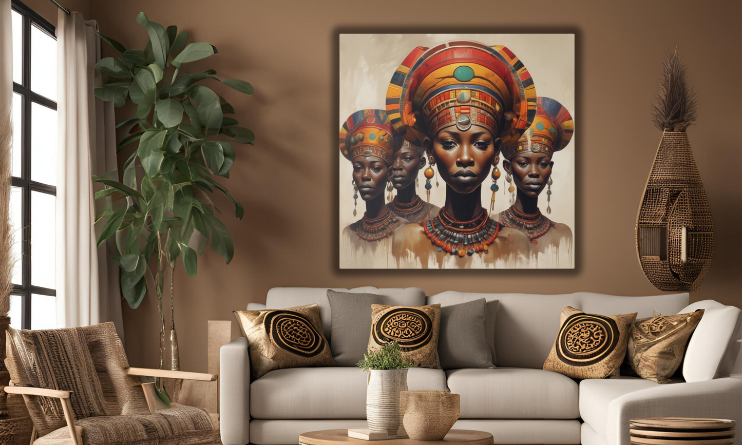 Beautiful African Tribal Women - Canvas Wall Art