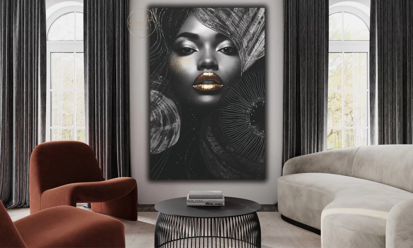 Black Opulence – Glamorous Black Woman Wall Art / Canvas Print