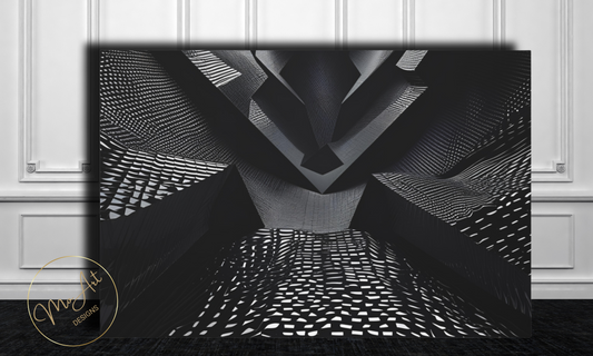 Black Futuristic Abstract  Canvas Wall Art