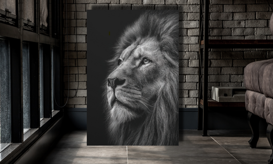 Black and White Lion Canvas Wall Art