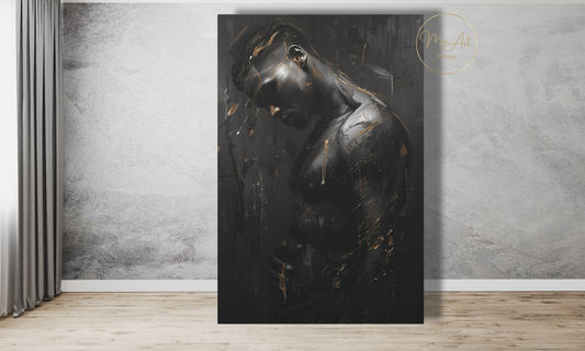 Sexy & Sensual Black Man - Canvas Wall Art