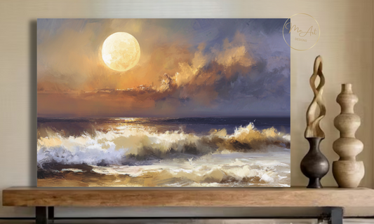 Moonlit Tides Canvas Wall Art