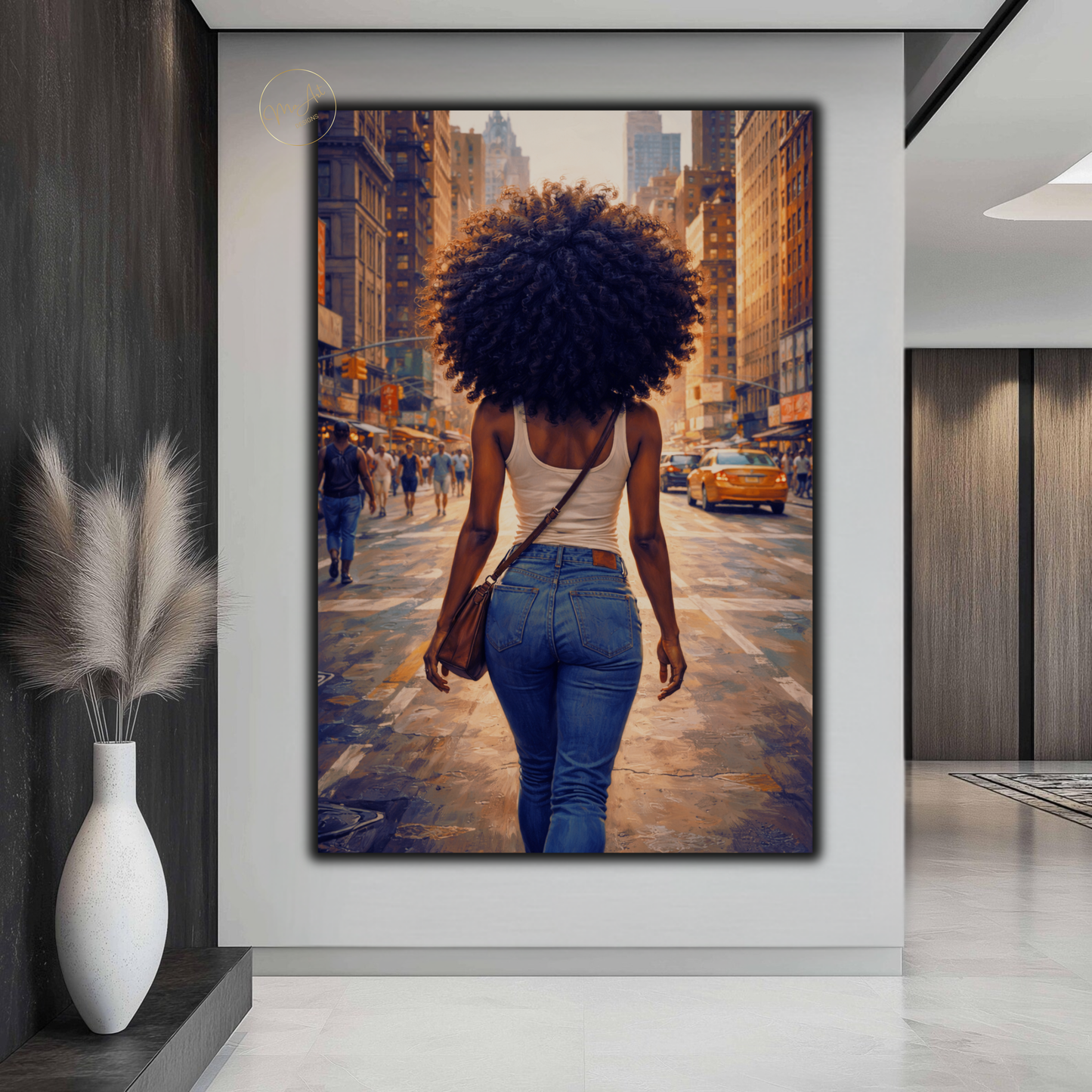 Black Woman Wall Art – Afrocentric Urban New York Street Canvas Print