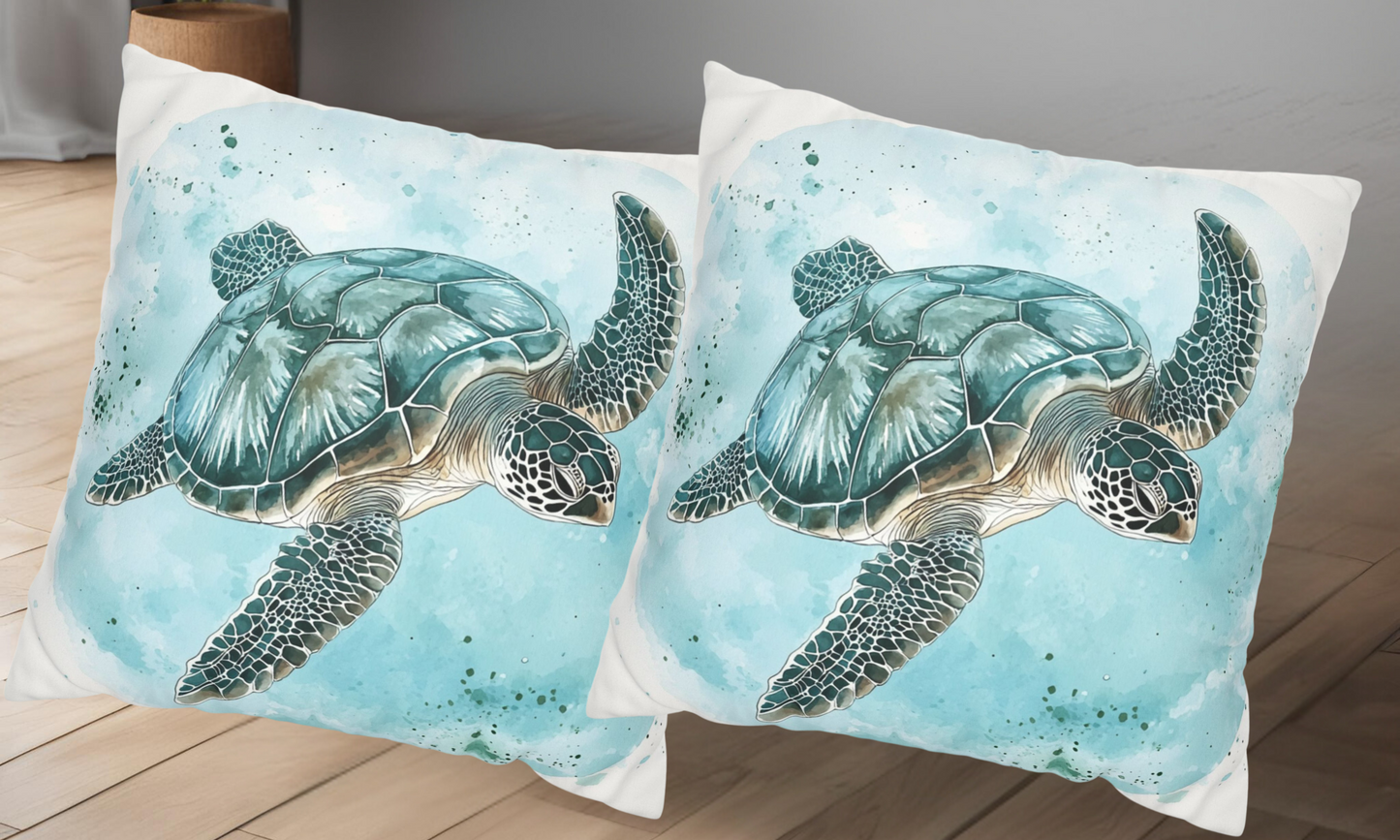 Sea Turtle Faux Suede Pillowcase